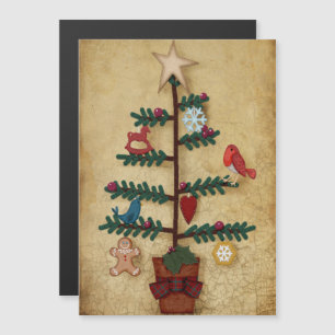 Folk Art Christmas Tree with Felt Look Ornaments