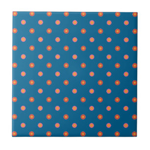 Folk Art Collection Polka Dots Ceramic Tile