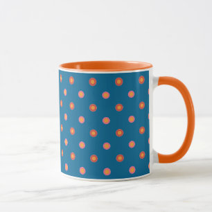 Folk Art Collection Polka Dots Ringer Coffee Mug
