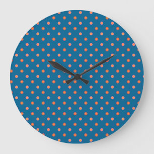 Folk Art Collection Polka Dots Round Wall Clock