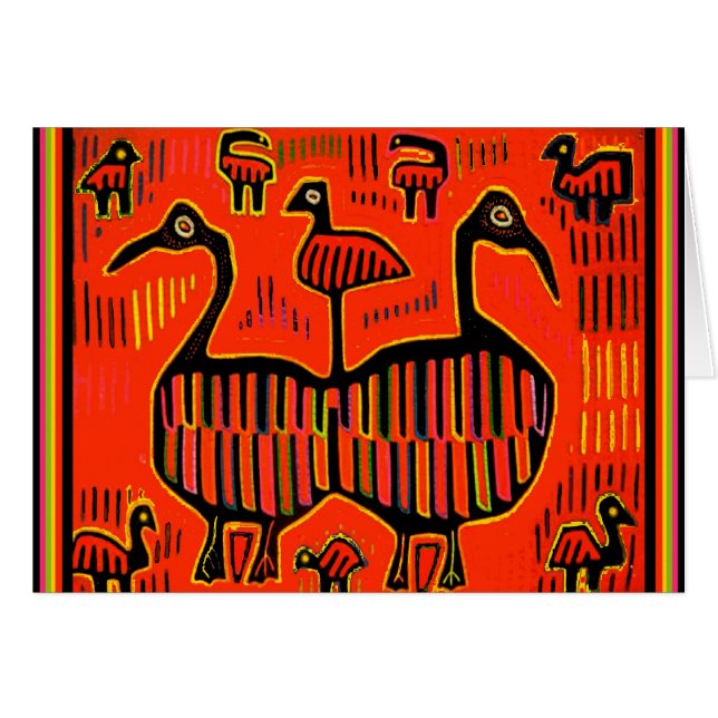 Folk Art Colourful Birds (Front Horizontal)