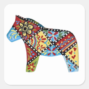 Folk Art Dala Horse Sticker