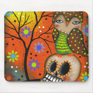 Folk Art Day Of The Dead By Lori Everett Mouse Pad