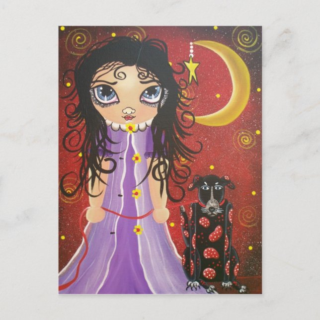 FOLK ART Doggie And Friend BY LORI postcard (Front)