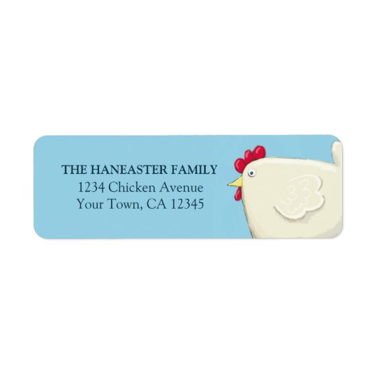 Folk Art Easter Chicken Return Address Label