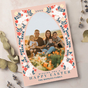 Folk Art Easter Egg Holiday Photo Card