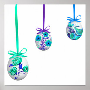 Folk Art Eggs (Ukrainian-inspired) Poster