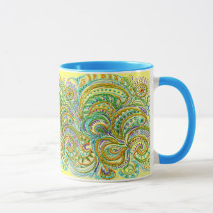 Folk Art Fantasy Pattern Mug