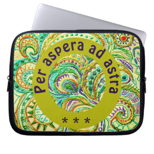 Folk Art Fantasy Pattern & Quote Laptop Sleeve