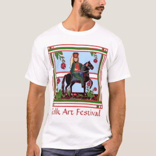 Folk Art Festival - Colourful Toy Soldier on Horse T-Shirt