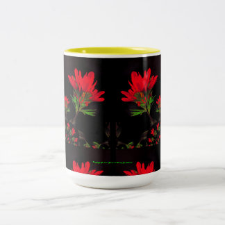 Folk Art-Flavoued Indian Paintbrush Design Two-Tone Coffee Mug