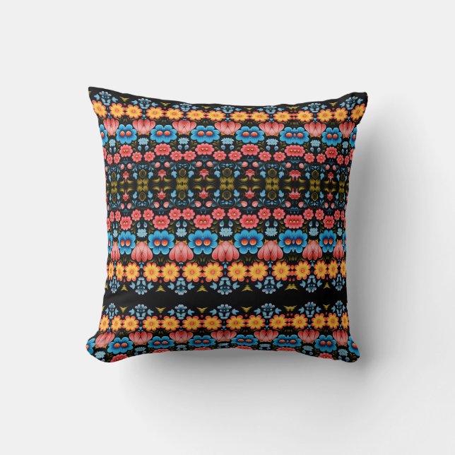 Folk Art Floral Charm Cushion (Front)
