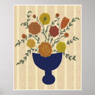 Folk Art Flower Arrangement Poster Print