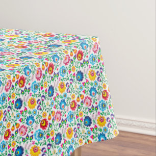 Folk Art Flower Pattern 2 Tablecloth
