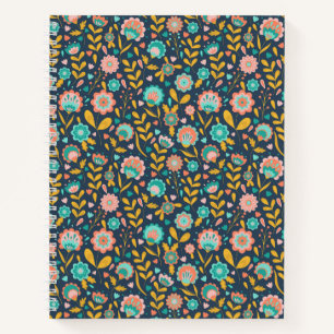 Folk Art Flower Pattern Notebook