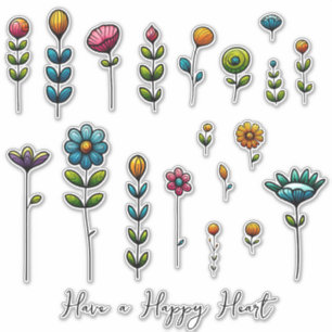 Folk Art Flowers & Saying (14": sizes 1.3" - 6.6")