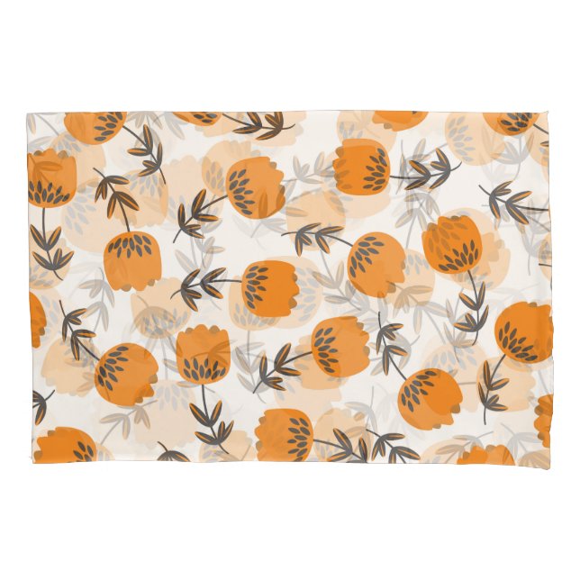 Folk Art Flowers Scandinavian Style Pillowcase (Front)