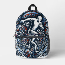 Folk Art Football Symphony" Print Cut Sew Bag Desi