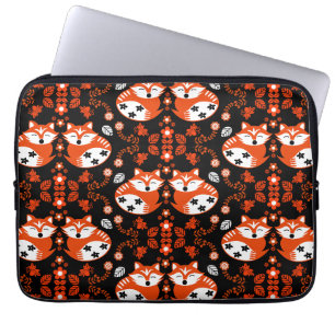 Folk Art Fox Print Decor Laptop Sleeve