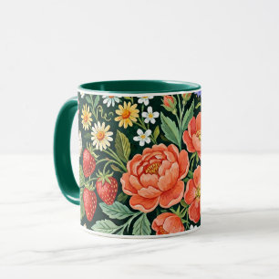 Folk Art Garden Scenery Mug