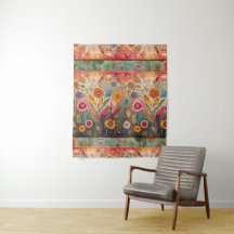 Folk Art Garden Tapestry