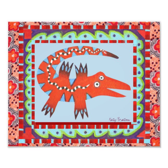 Folk Art Gator Photo Print (Front)