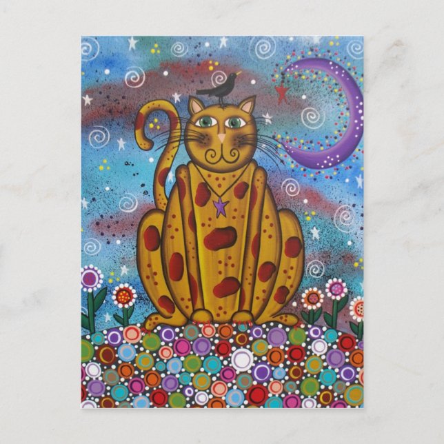 FOLK ART Green Eye's BY LORI EVERETT postcard (Front)