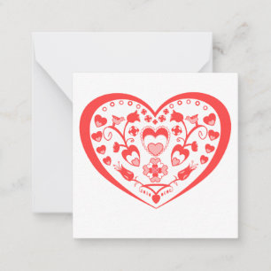 Folk Art Hearts Cushion Card