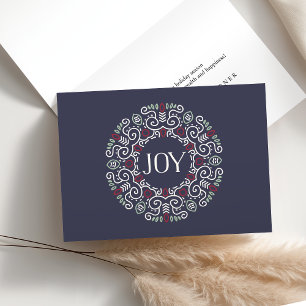 Folk Art Joy Holiday Card