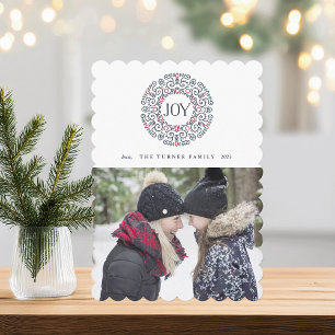 Folk Art Joy Holiday Photo Card