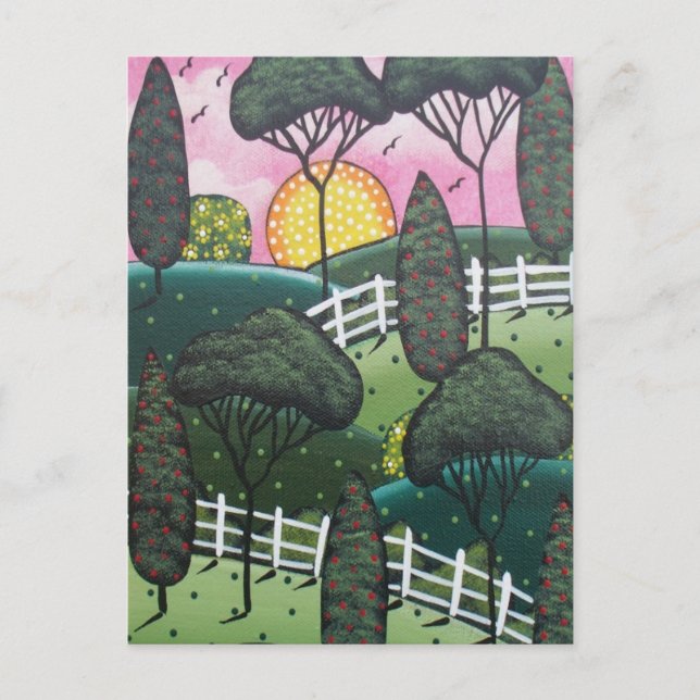 FOLK ART Joy The View BY LORI EVERETT postcard (Front)