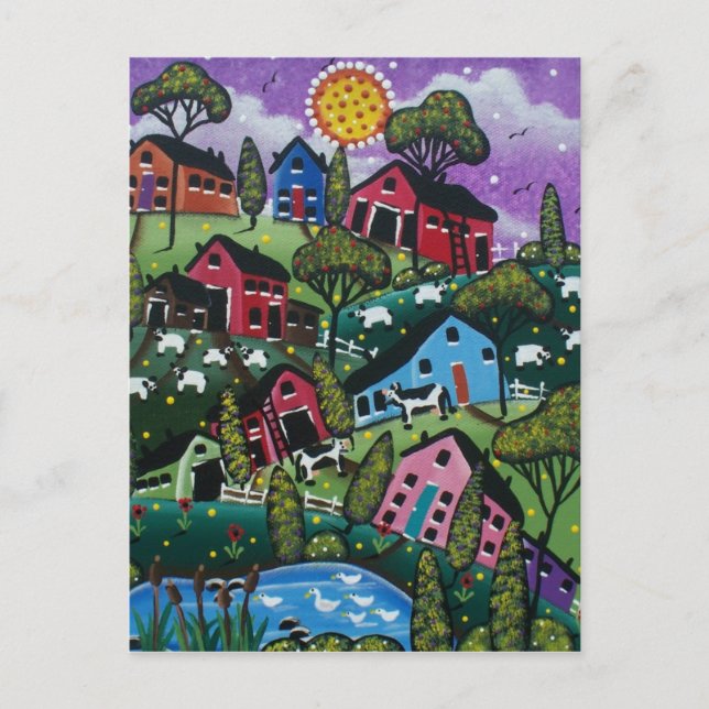 FOLK ART Lazy Day's BY LORI EVERETT postcard (Front)