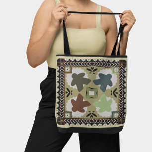 Folk Art Meeple Ukrainian Tile Floral Board Game   Tote Bag