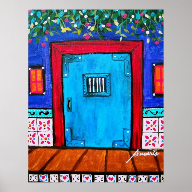 FOLK ART MEXICAN DOOR PAINTING POSTER (Front)
