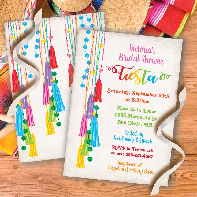 Folk Art Mexican Fiesta Bridal Shower Invitation (Creator Uploaded)