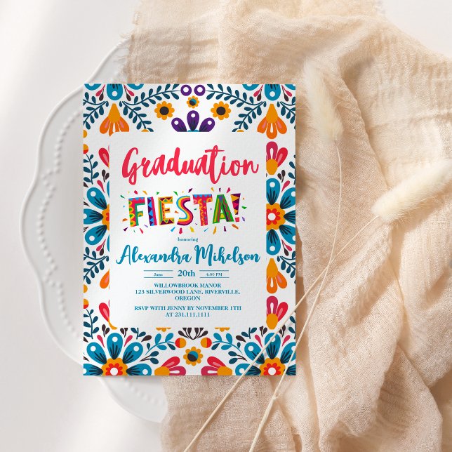 Folk Art Mexican Fiesta Graduation Invitation (Creator Uploaded)