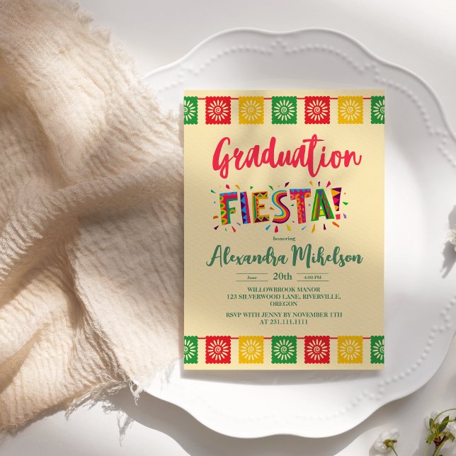Folk Art Mexican Fiesta Graduation Invitation (Creator Uploaded)