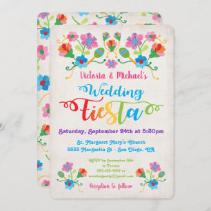 Folk Art Mexican Fiesta Wedding Invitation