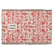 Folk Art Monogram Holiday Blanket