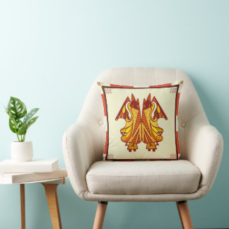 Folk Art Mythical Creature Decorative Throw Pillow