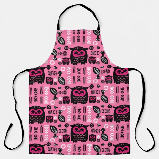 Folk Art Nordic Owl Apron (Front)