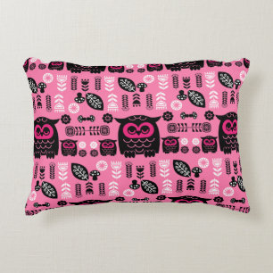 Folk Art Nordic Owl Decorative Cushion