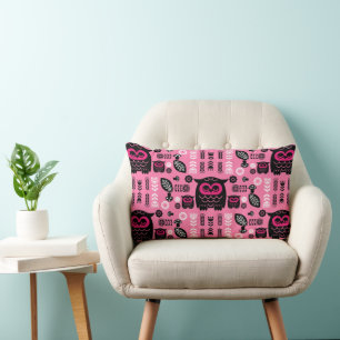 Folk Art Nordic Owl Lumbar Cushion
