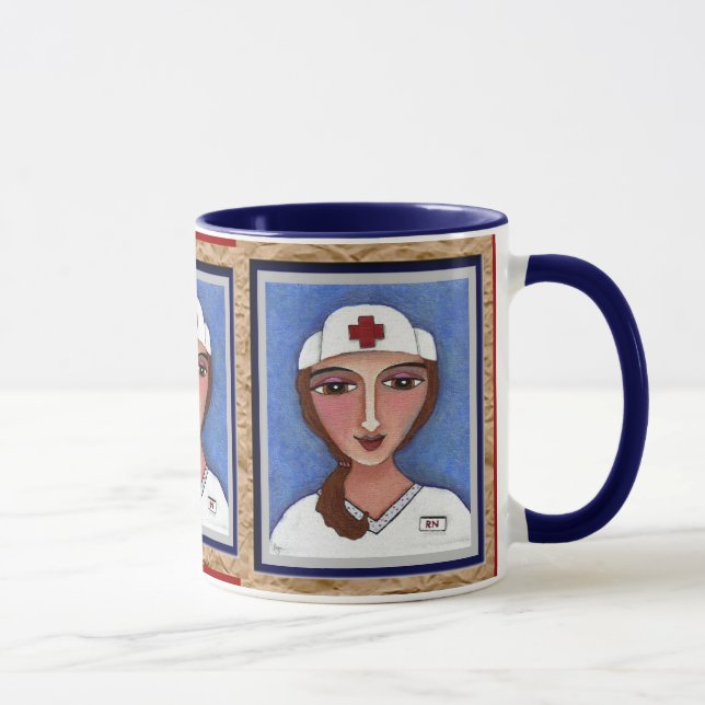 Folk Art Nurse - RN / nursing mug of healing (Right)