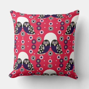 Folk Art Owl Cushion