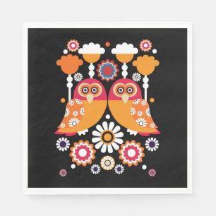 Folk Art Owl Napkin