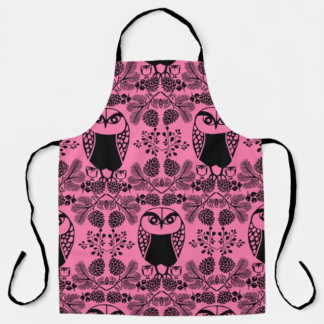 Folk Art Owl Prints Apron (Front)