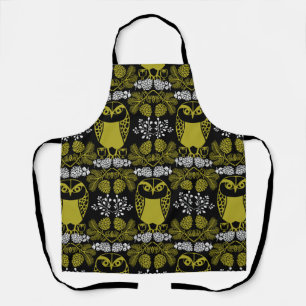 Folk Art Owl Prints Apron