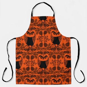 Folk Art Owl Prints Apron