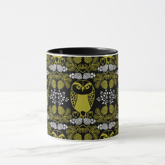 Folk Art Owl Prints Mug (Center)